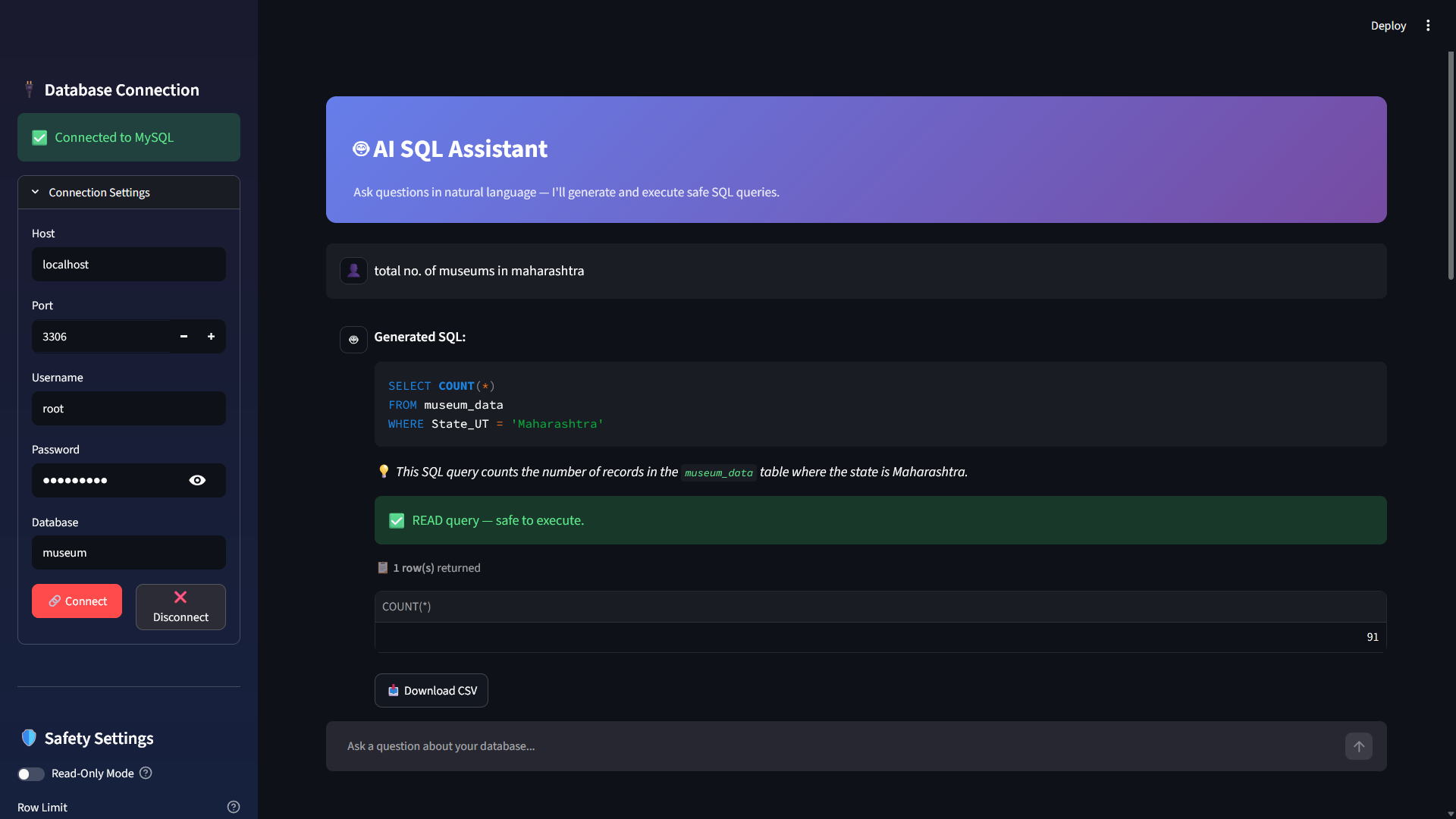 SQL Assistant Screenshot 2