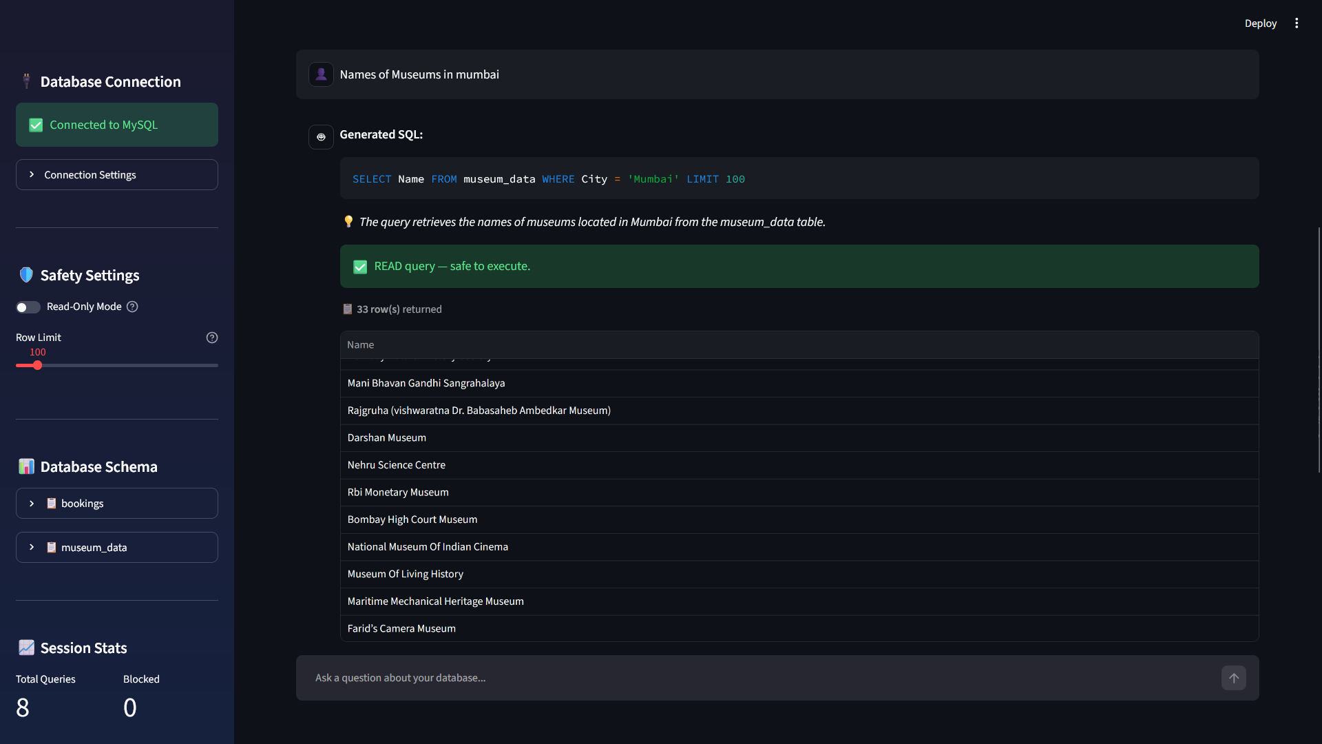 SQL Assistant Screenshot 3